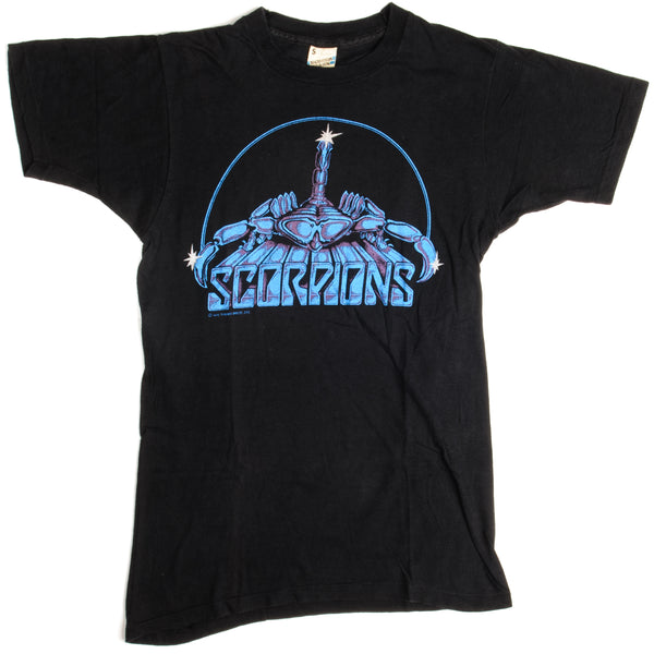 Vintage Scorpions Blackout Tour Tee Shirt 1982 Size XSmall Made In USA With Single Stitch Sleeves.