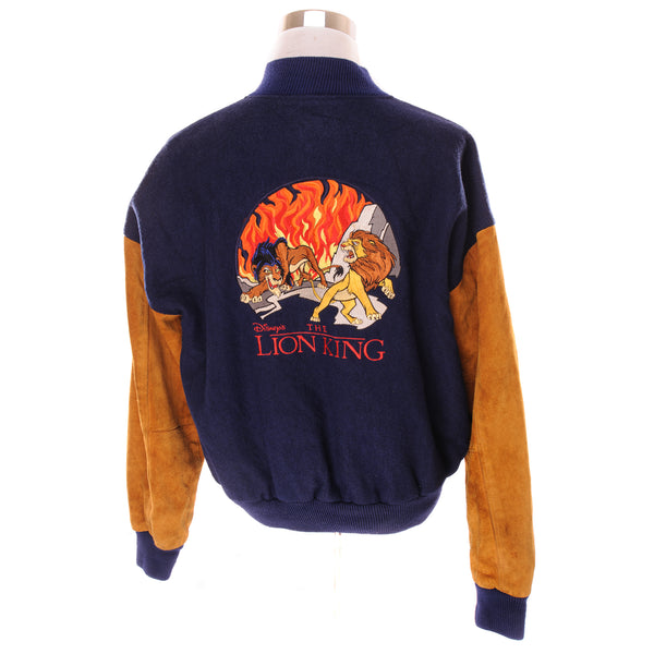 Beautiful bomber jacket Disney The Lion King with suede sleeves and two beautiful embroideries, 1994 Size Medium Made in USA.