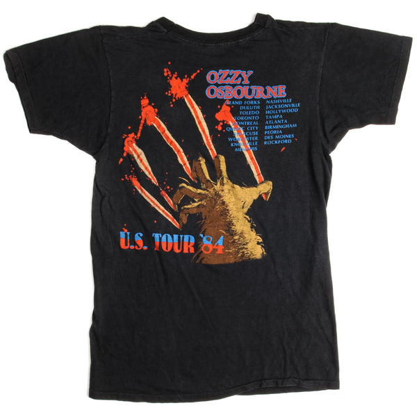 Vintage Ozzy Osbourne Bark At The Moon Us Tour Tee Shirt 1984 Size Small Made In USA With Single Stitch Sleeves.