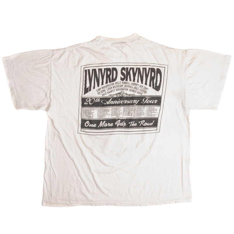 Vintage Lynyrd Skynyrd 20Th Anniversary Tour One More From The Road Tee Shirt 1993 Size XL Made In USA With Single Stitch Sleeves.