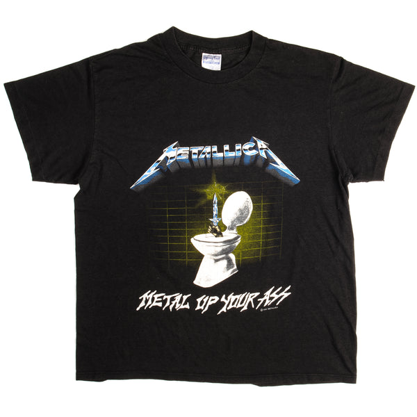 Vintage Metallica Metal Up Your Ass Spring Ford Classic Tee Shirt 1989 Size Medium Made In USA With Single Stitch Sleeves.