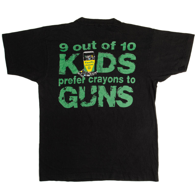 Vintage Pearl Jam Choices 9 Out Of 10 Kids Prefer Crayons To Guns Fruit Of The Loom Tee Shirt 1992 Size Large Made In USA With Single Stitch Sleeves.