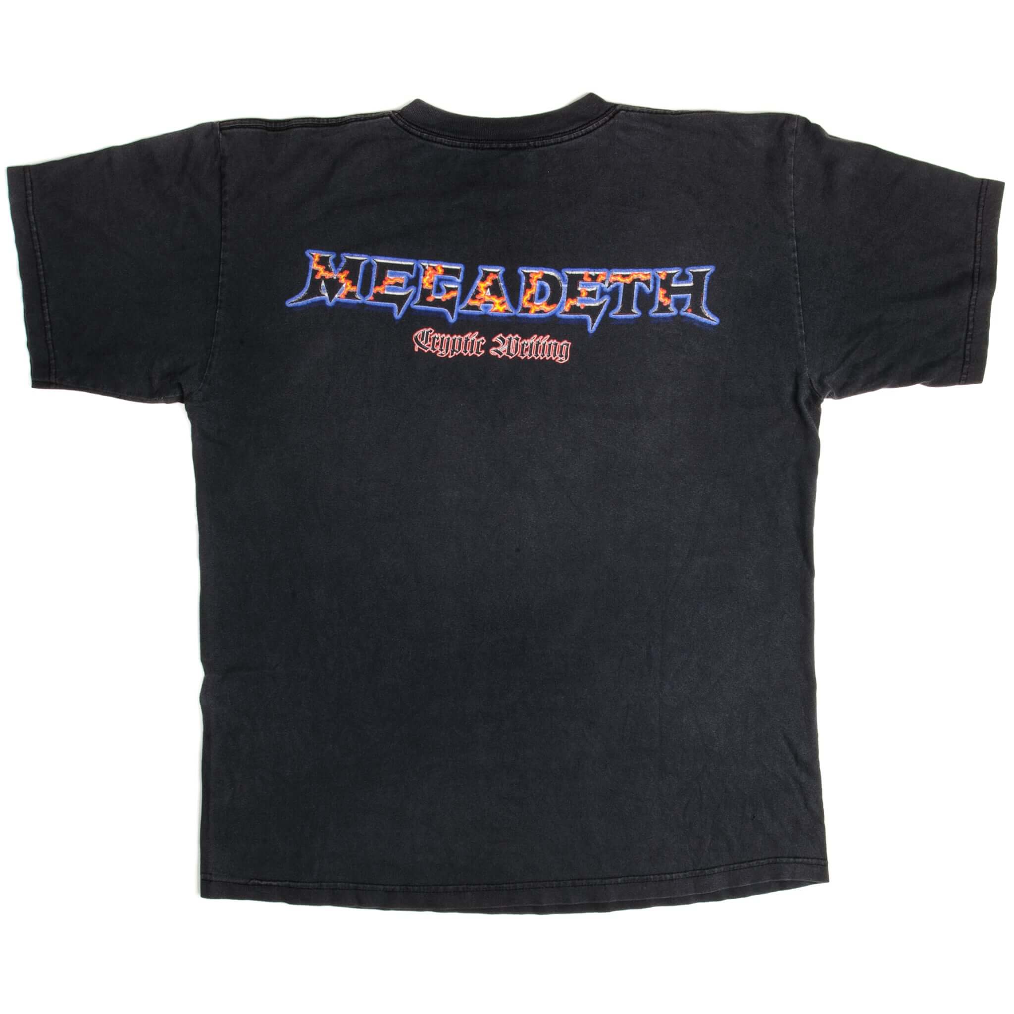 Vintage Megadeth Cryptic Writing Giant Tee Shirt 1998 Size Large Made In USA.