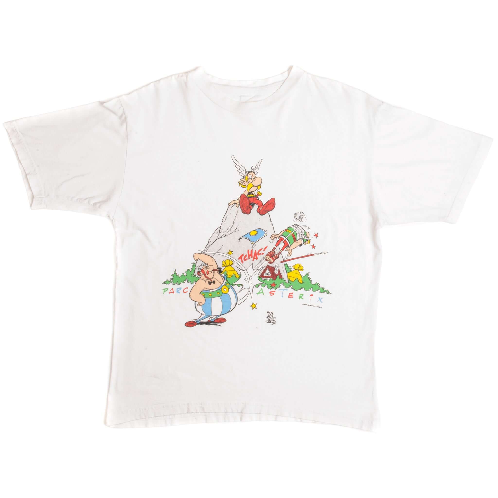 Vintage Parc Asterix  With Obelix, Asterix And Idefix Tee Shirt 1994 Size Medium.