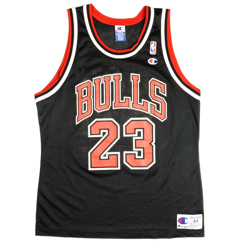 Michael Jordan #23 Chicago Bulls NBA Champion Black Reverse Jersey Sz 52