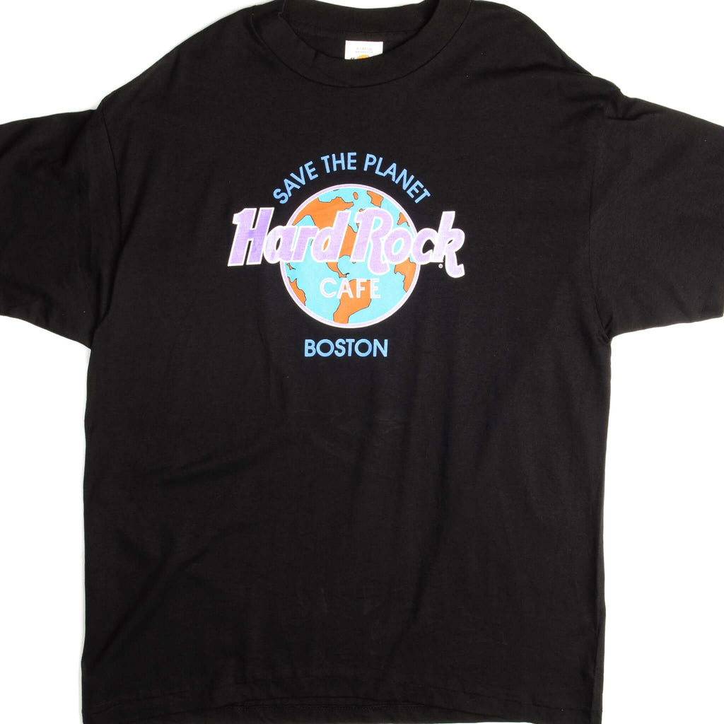 VINTAGE HARD ROCK CAFE SAVE THE PLANET BOSTON TEE SHIRT SIZE XL MADE IN USA