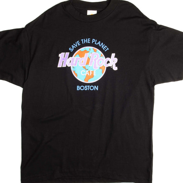 CAMISETA VINTAGE HARD ROCK CAFE SALVE EL PLANETA BOSTON TALLA XL FABRICADA EN EE. UU.