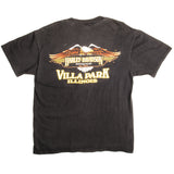 Vintage Harley Davidson Villa Park Illinois Hanes Tee Shirt 1998 Size Medium Made In USA.