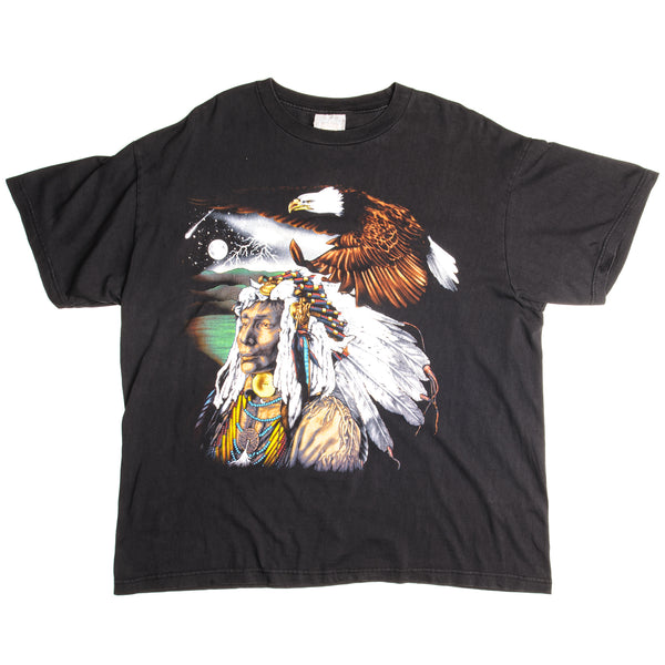 Vintage Native American And Bald Eagle Tee Shirt Size X-Large.