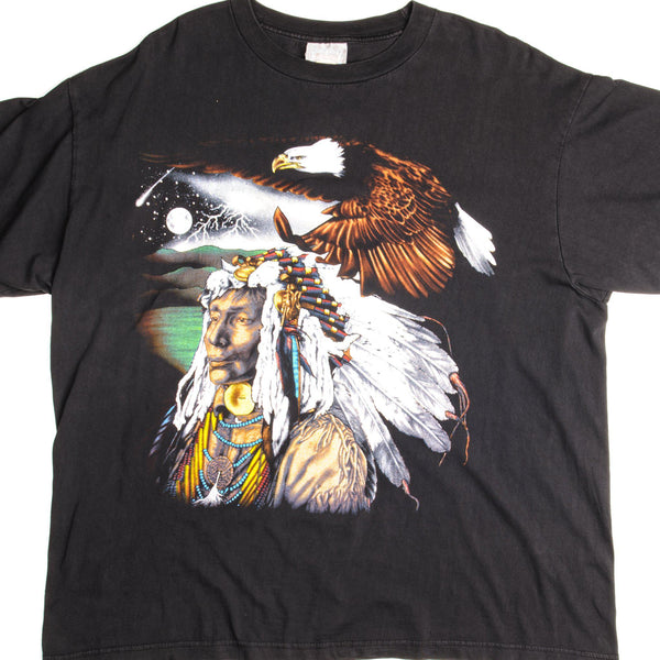 VINTAGE NATIVE AMERICAN AND BALD EAGLE TEE SHIRT SIZE XL