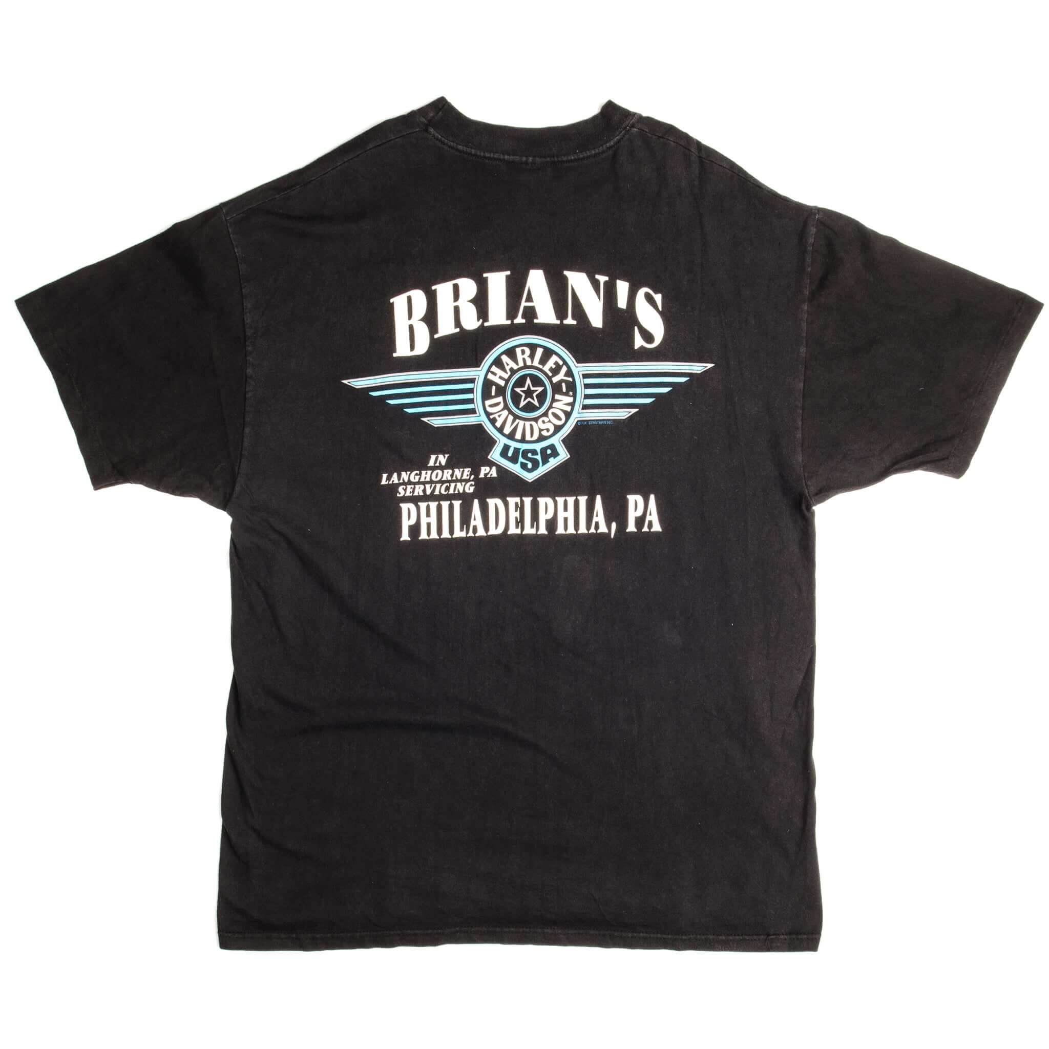 Vintage Harley Davidson One With The Wind Hanes Beefy-T Tee Shirt 1996 Size Large Made In USA With Single Stitch Sleeves.