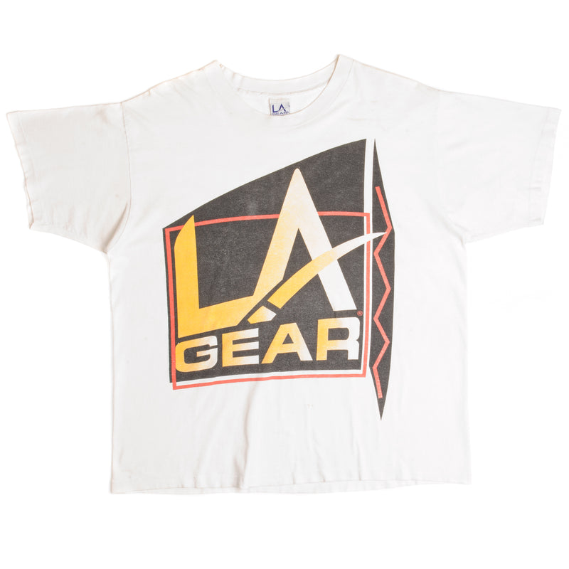 Vintage La Gear Tee Shirt 1990s Size X-Large Made In USA With Single Stitch Sleeves.