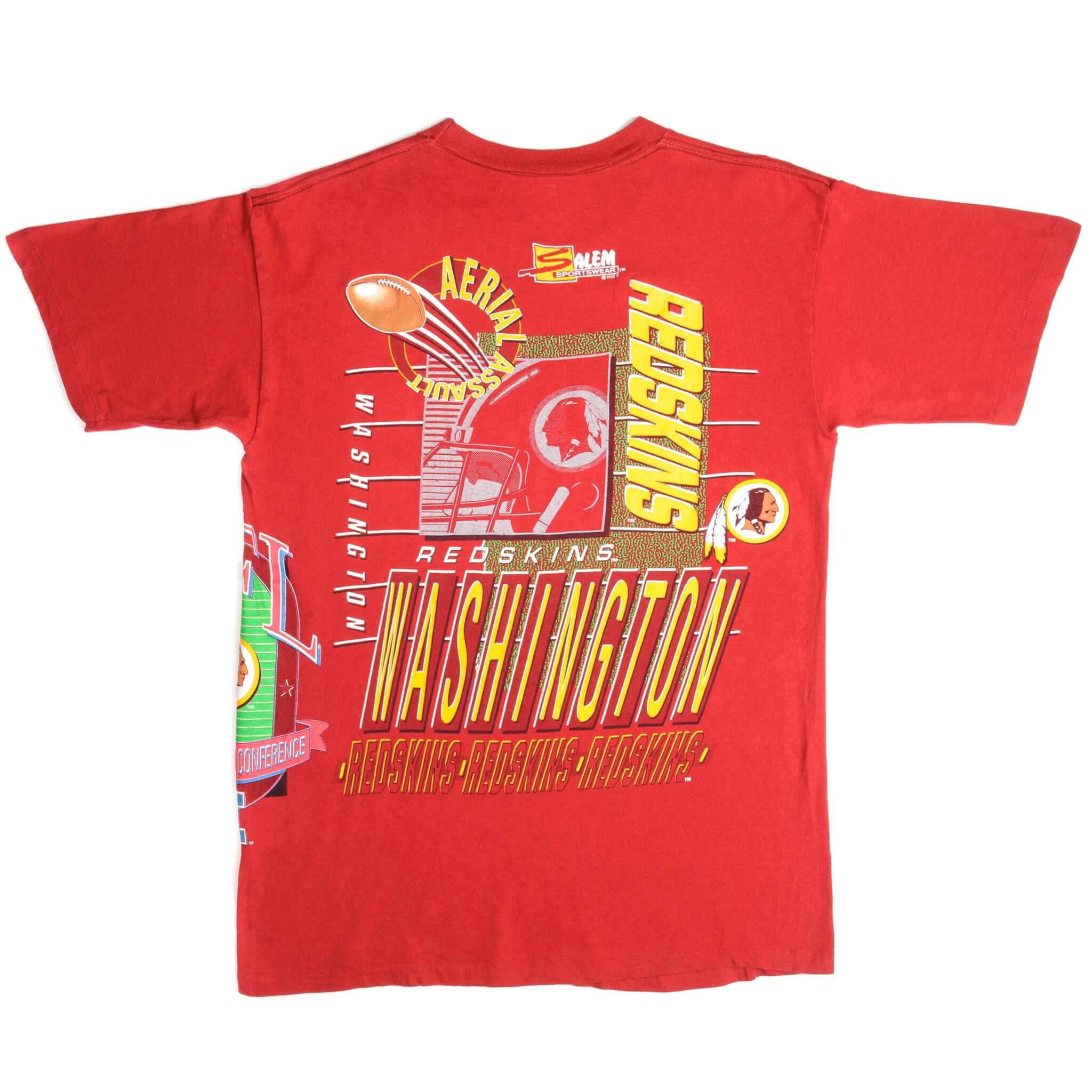Vintage National Football League Washington Redskins Tee Shirt 1992 Size Medium Made In USA With Single Stitch Sleeves.