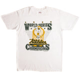 Vintage Starter MLB Oakland Athletics World Series Champions Stedman Super Hi-Cru Tee Shirt 1989 Size Medium Made In USA.