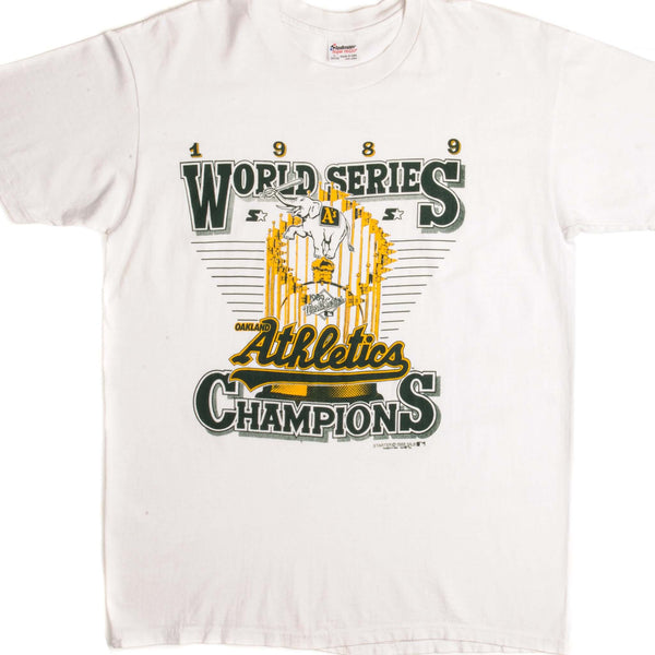 VINTAGE STARTER MLB OAKLAND ATHLETICS TEE SHIRT 1989 SIZE MEDIUM MADE IN USA