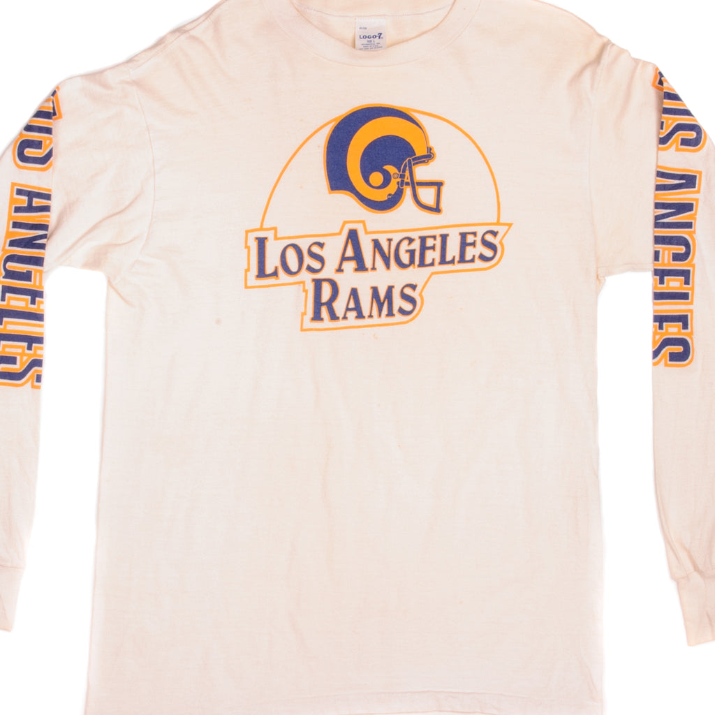 VINTAGE NFL LOS ANGELES RAMS LONG SLEEVES TEE SHIRT EARLY 1980s SIZE MEDIUM MADE IN USA