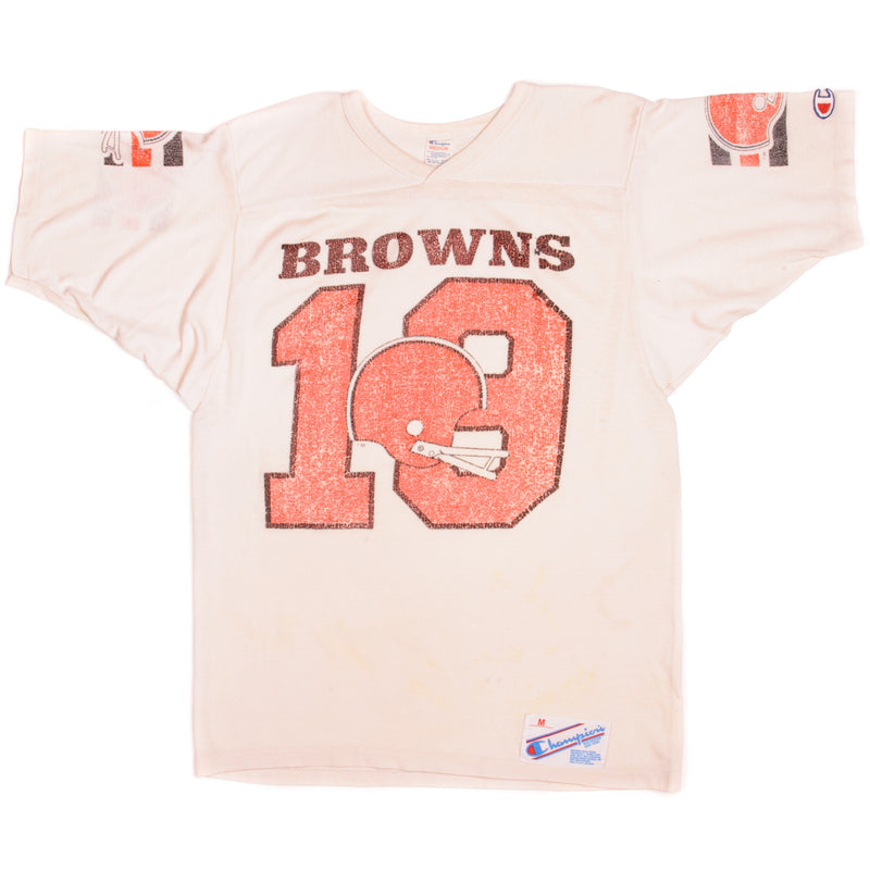 Vintage Champion NFL Browns Tee Shirt Early 1980s-1990s Size Medium Made In USA With Single Stitch Sleeves.