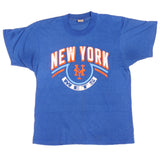 Vintage Champion MLB NY Mets Tee Shirt Early 1980s Size Medium Made In USA With Single Stitch Sleeves.