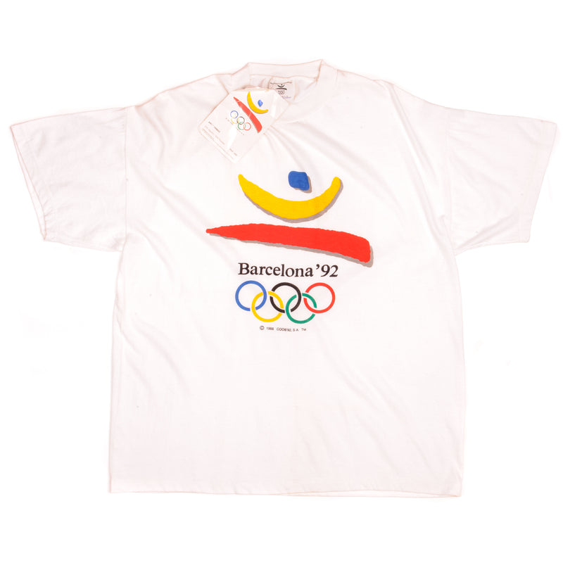 Vintage Olympic Games Barcelona'92 Tee Shirt 1988 Size XLarge Deadstock With Original Tag.