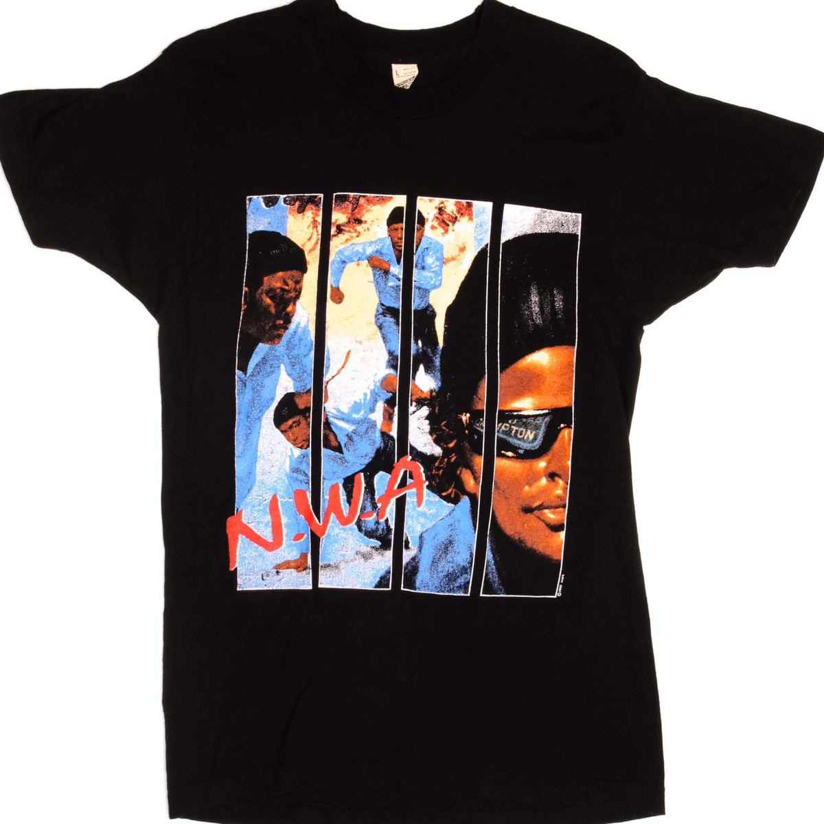VINTAGE HIP HOP NWA 100 MILES AND RUNNIN RAP TEE SHIRT 1990 MEDIUM MAD