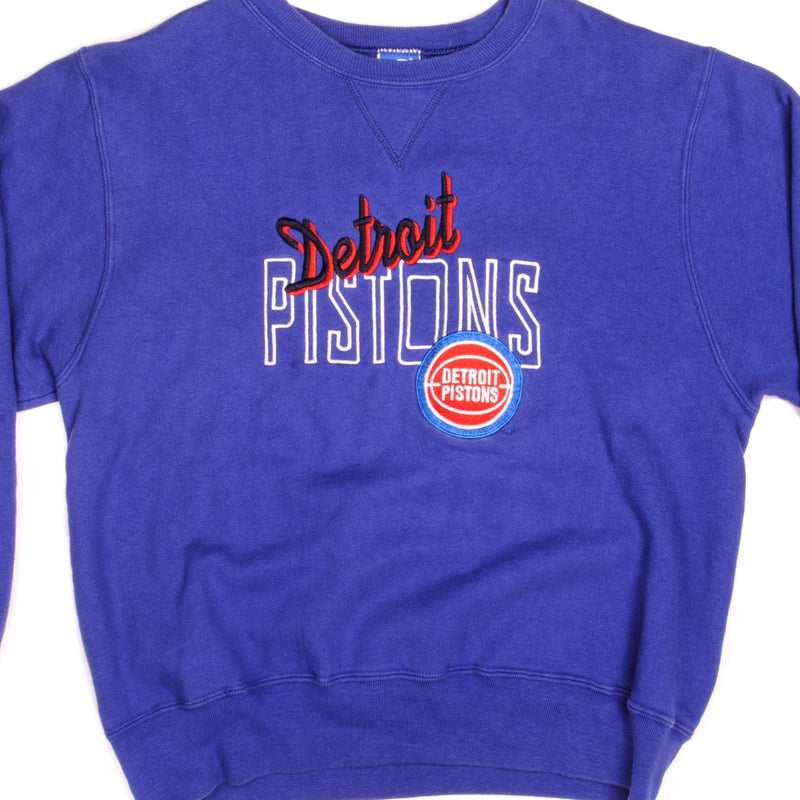 VINTAGE CHAMPION NBA DETROIT PISTONS SWEATSHIRT 1981-EARLY 1990s SIZE LARGE MADE IN USA