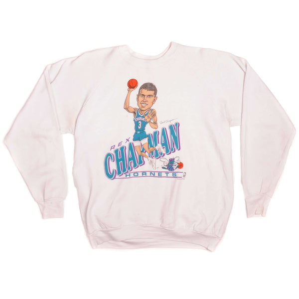 Vintage NBA Charlotte Hornets Rex Chapman Sweatshirt 1988-1992 Size XLarge Made In USA.