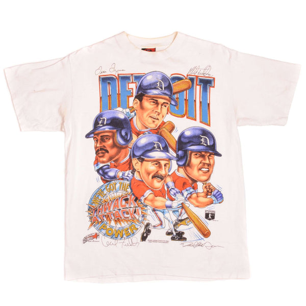 Vintage MLB Detroit Tigers Shirt Xplosion Tee Shirt 1990S Size Large Made In USA With Single Stitch Sleeves.