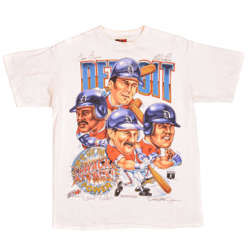 Vintage MLB Detroit Tigers Shirt Xplosion Tee Shirt 1990S Size Large Made In USA With Single Stitch Sleeves.