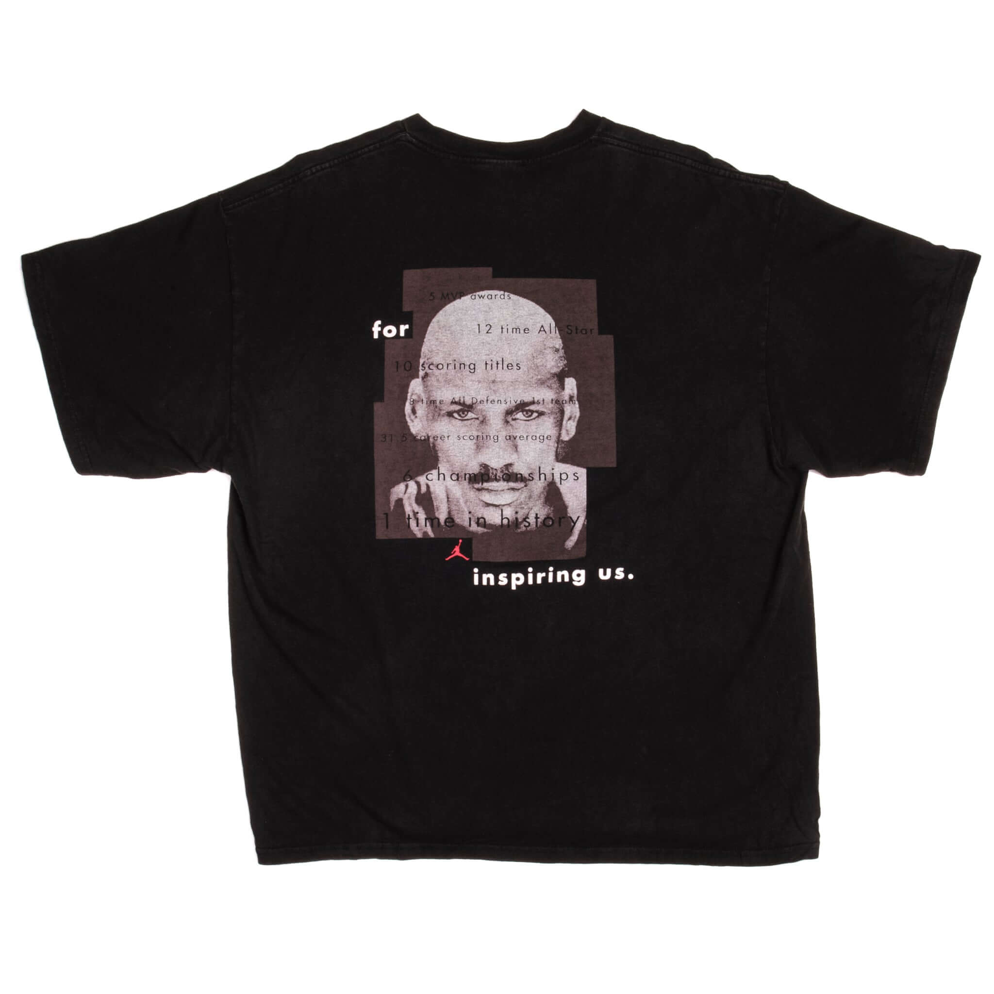 Vintage Nike Michael Jordan Thanks Mike For Inspiring Us Tee Shirt Late 1990s Size XL.