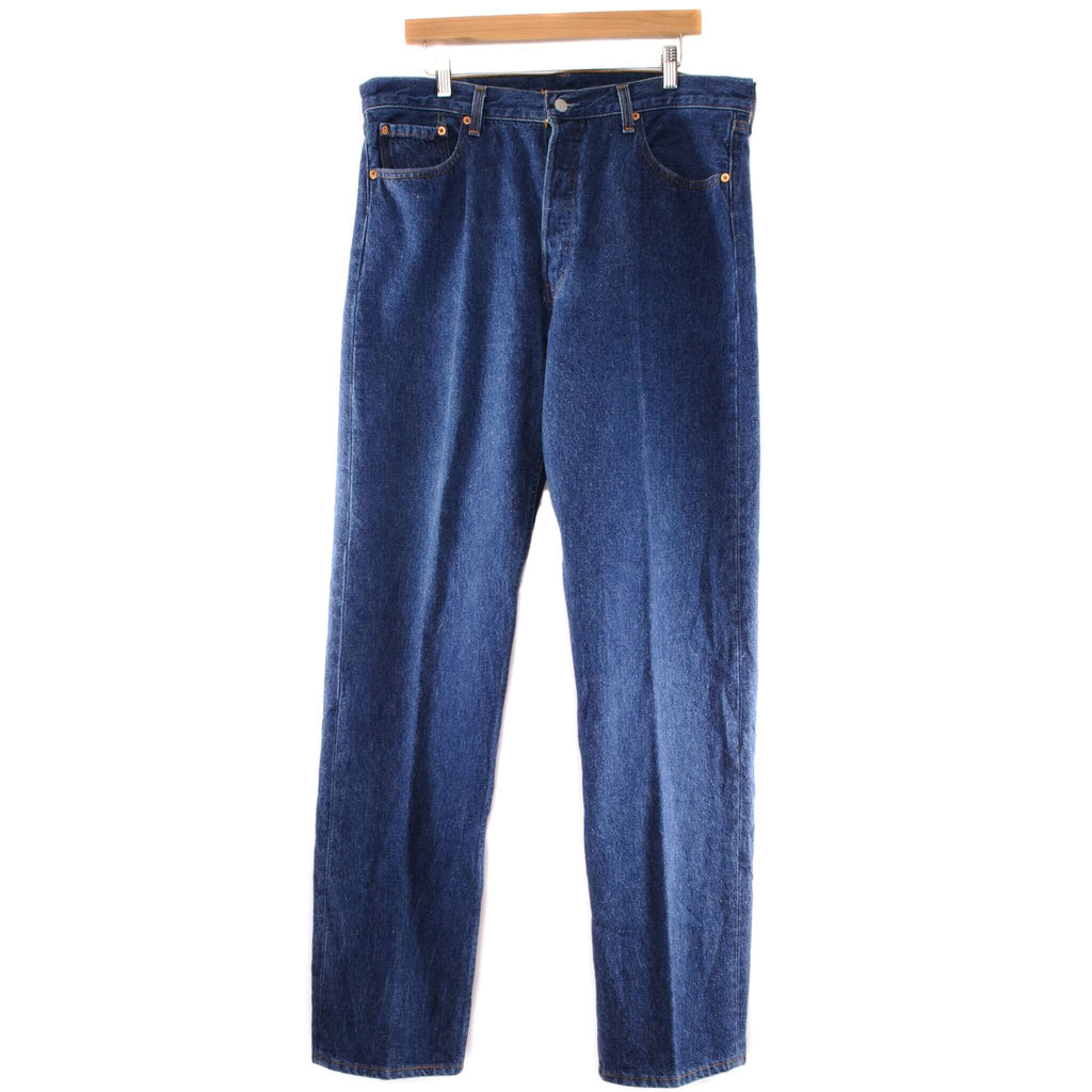 VINTAGE LEVIS 501 JEANS INDIGO 1990s SIZE W37 L36 MADE IN USA