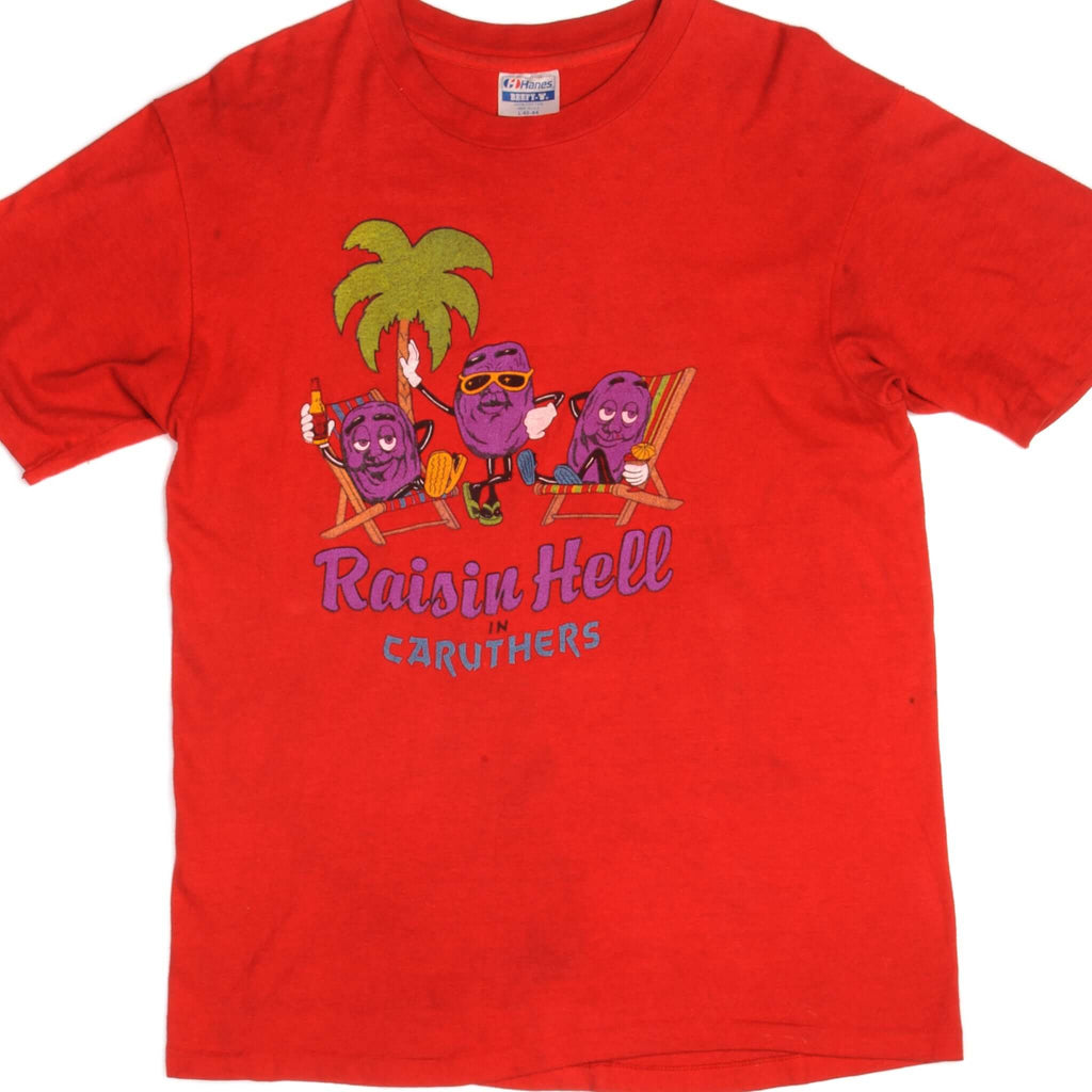 VINTAGE RAISIN HELL TEE SHIRT 1980s SIZE LARGE MADE IN USA