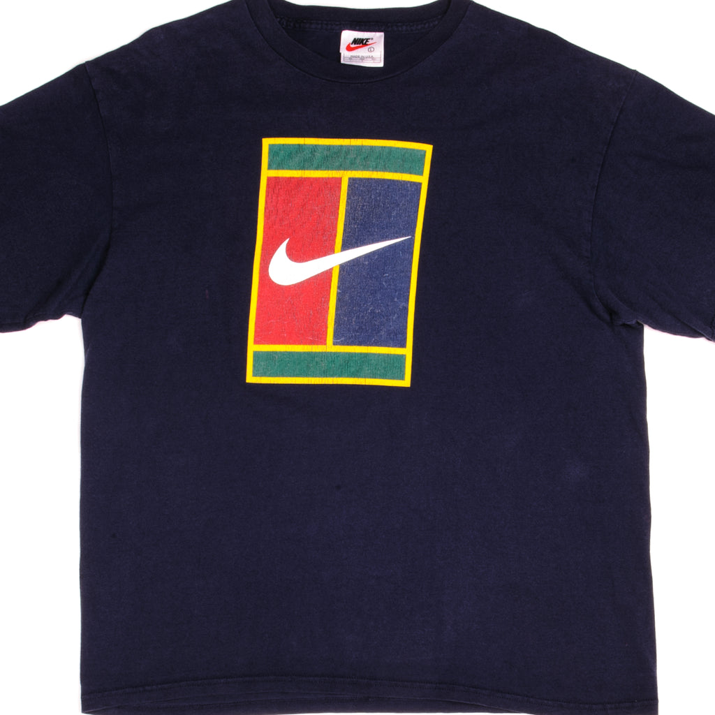 VINTAGE NIKE TENNIS TEE SHIRT LATE 1990s SIZE LARGE MADE IN USA
