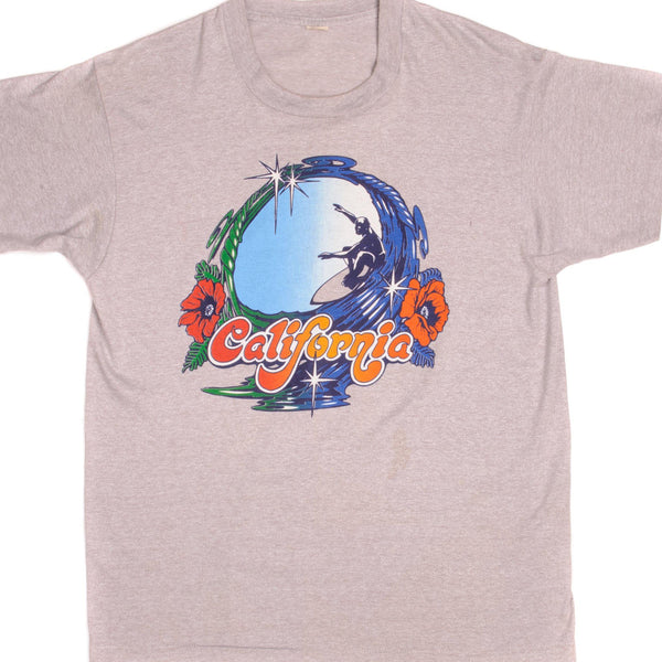 VINTAGE CALIFORNIA SURF TEE SHIRT SIZE LARGE MADE IN USA 1980s