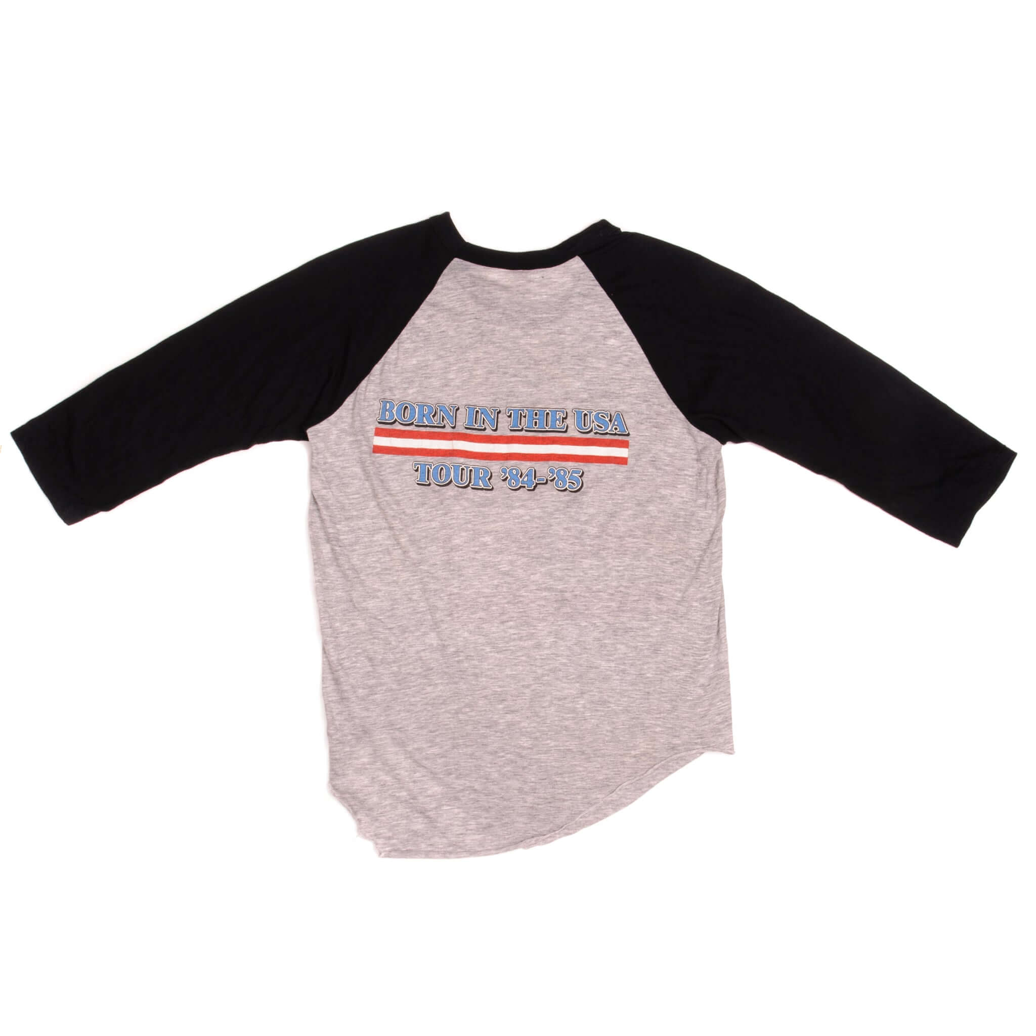 Vintage Bruce Springsteen And The E Street Band Born In The USA Tour Raglan Tee Shirt 1984 Size Large Made In USA.