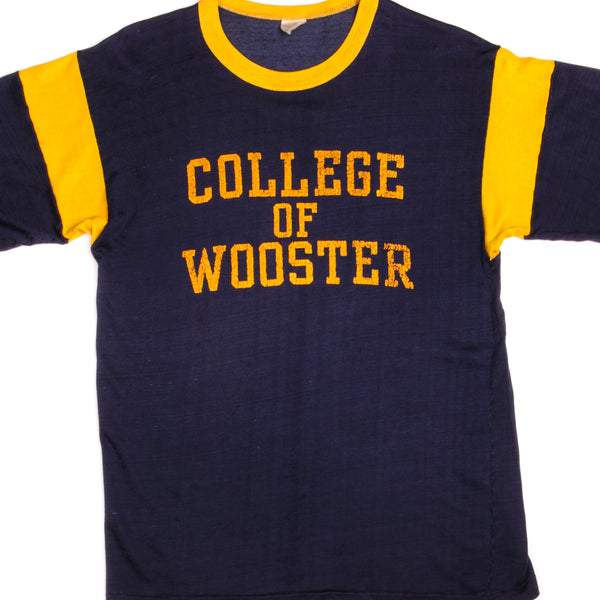 VINTAGE COLLEGE OF WOOSTER TEE SHIRT 1970s SIZE SMALL MADE IN USA