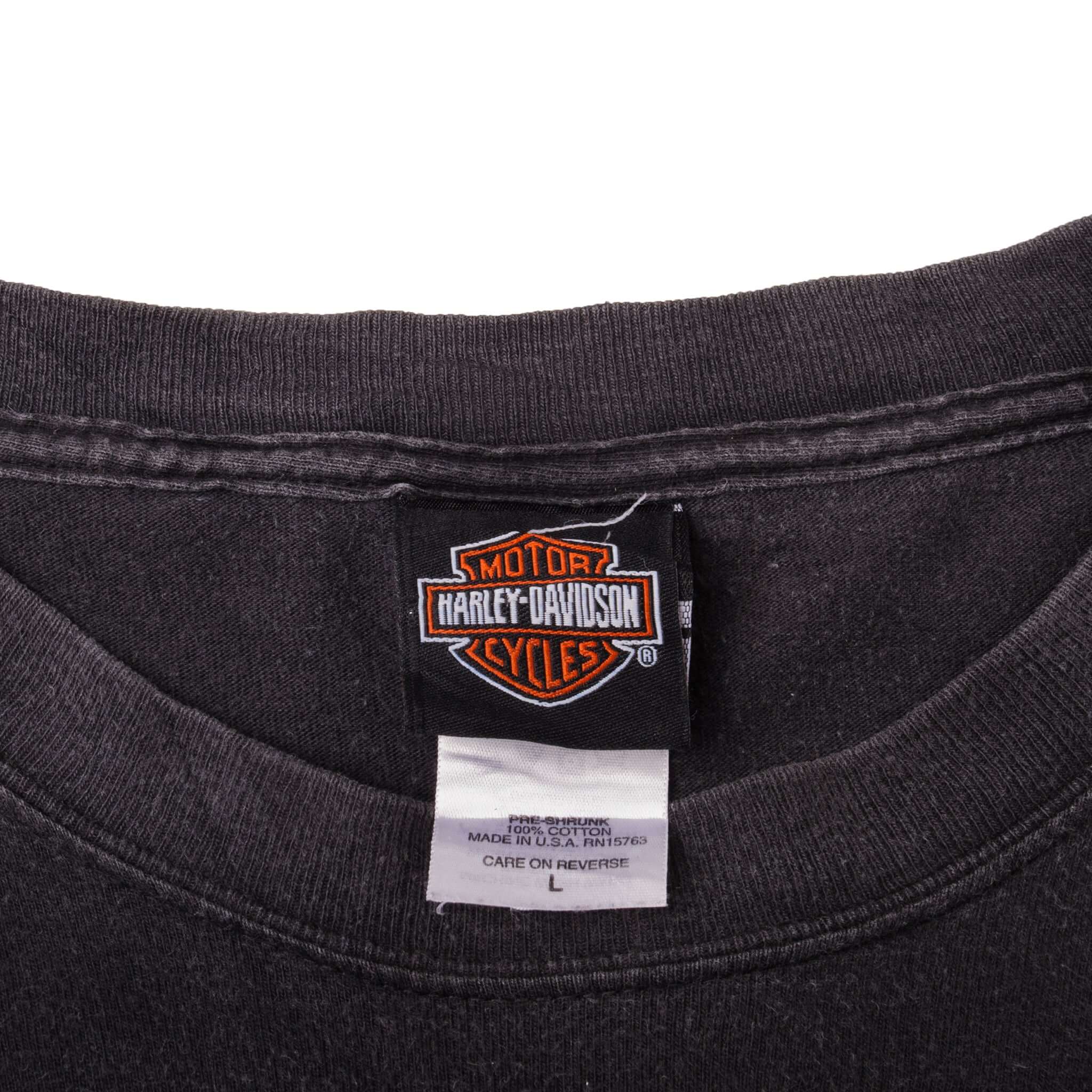 Vintage Harley Davidson San Diego, California Long Sleeves Tee Shirt 2001 Size L Made In USA. Hanes Beefy T tag.