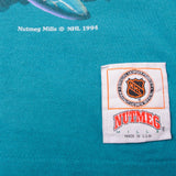 Vintage NHL San Jose Sharks Tee Shirt 1991 Size XL With Single Stitch Sleeves. Made In USA. Nugmeg Label.   