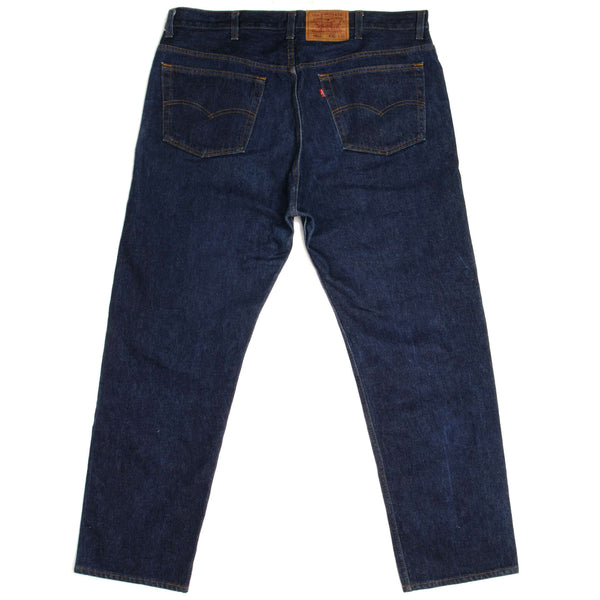 Beautiful Indigo Levis 501 Jeans 1988-1993 Made in USA with a very dark wash.  Size on Tag 42X33  ACTUAL SIZE 40X30  Back Button #532