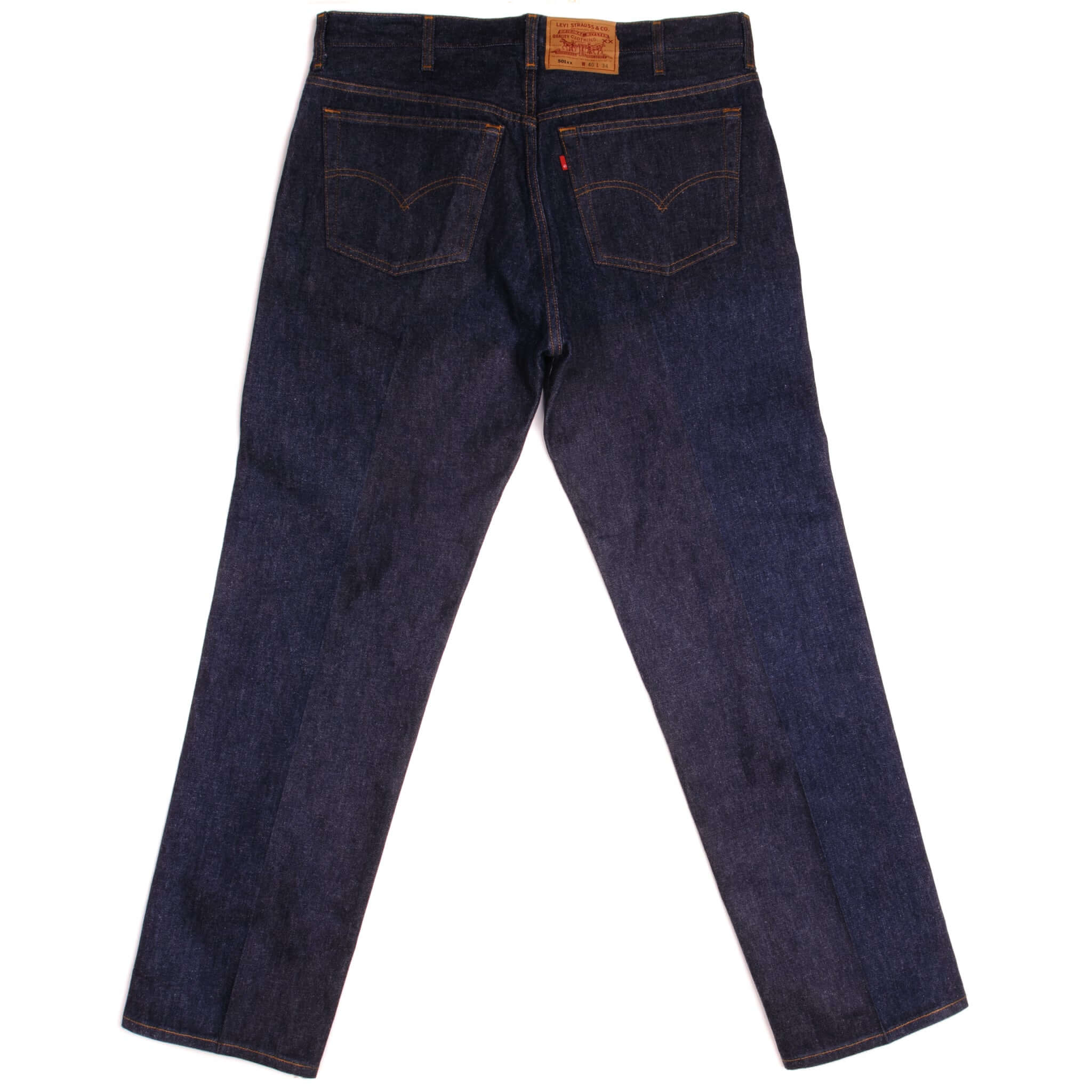 Beautiful Indigo Levis 501 Jeans 1990s Made in USA with a very dark wash.  Size on Tag 40X34  ACTUAL SIZE 38X33  Back Button #552