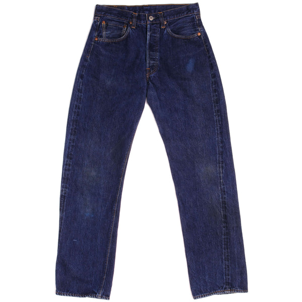 vintage levis 501 jeans indigo selvedge redline single stitch 1971-1976  size w28 l30 made in usa