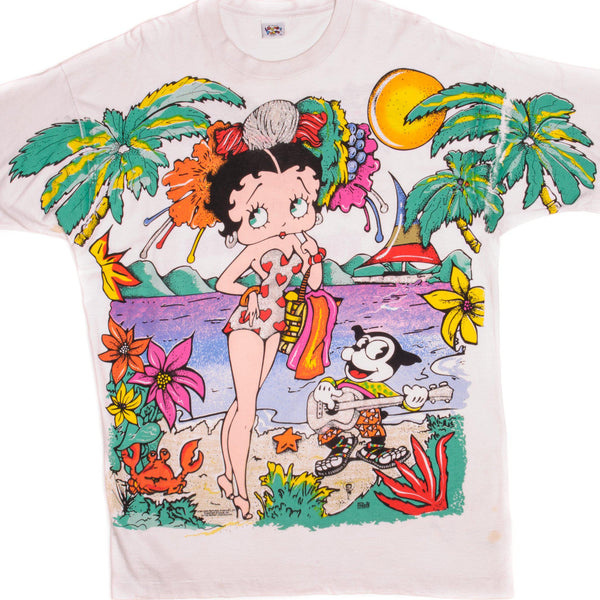 VINTAGE LOONEY TUNES BETTY BOOP ALL OVER PRINT TEE SHIRT 1994 SIZE XL MADE IN USA