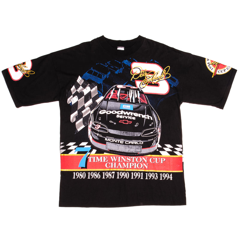 Vintage Nascar Dale Earnhardt 7 Time Winston Cup Champion Tee Shirt 1995 Size XLarge Made In USA.