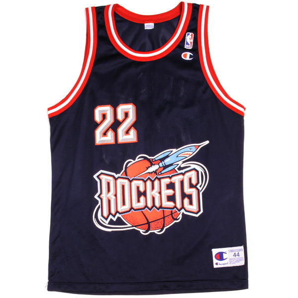 Vintage Champion NBA Houston Rockets Clyde Drexler #22 Jersey 1994-1998 Size 44.