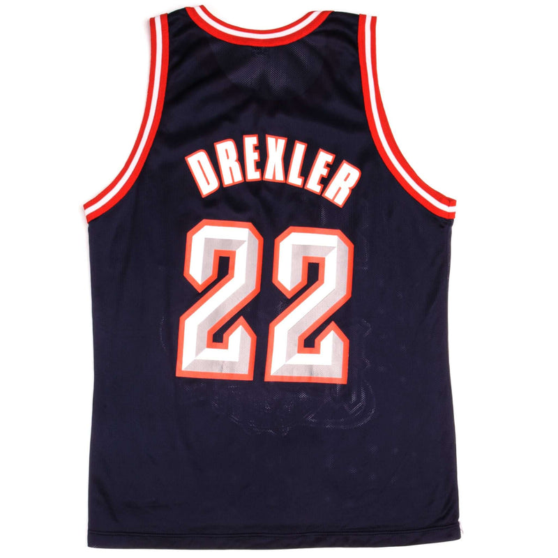 Vintage Champion NBA Houston Rockets Clyde Drexler #22 Jersey 1994-1998 Size 44.