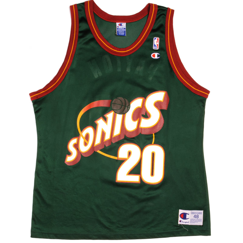 Vintage Champion NBA Seattle Supersonics Gary Payton #20 Jersey 1990s Size 48.