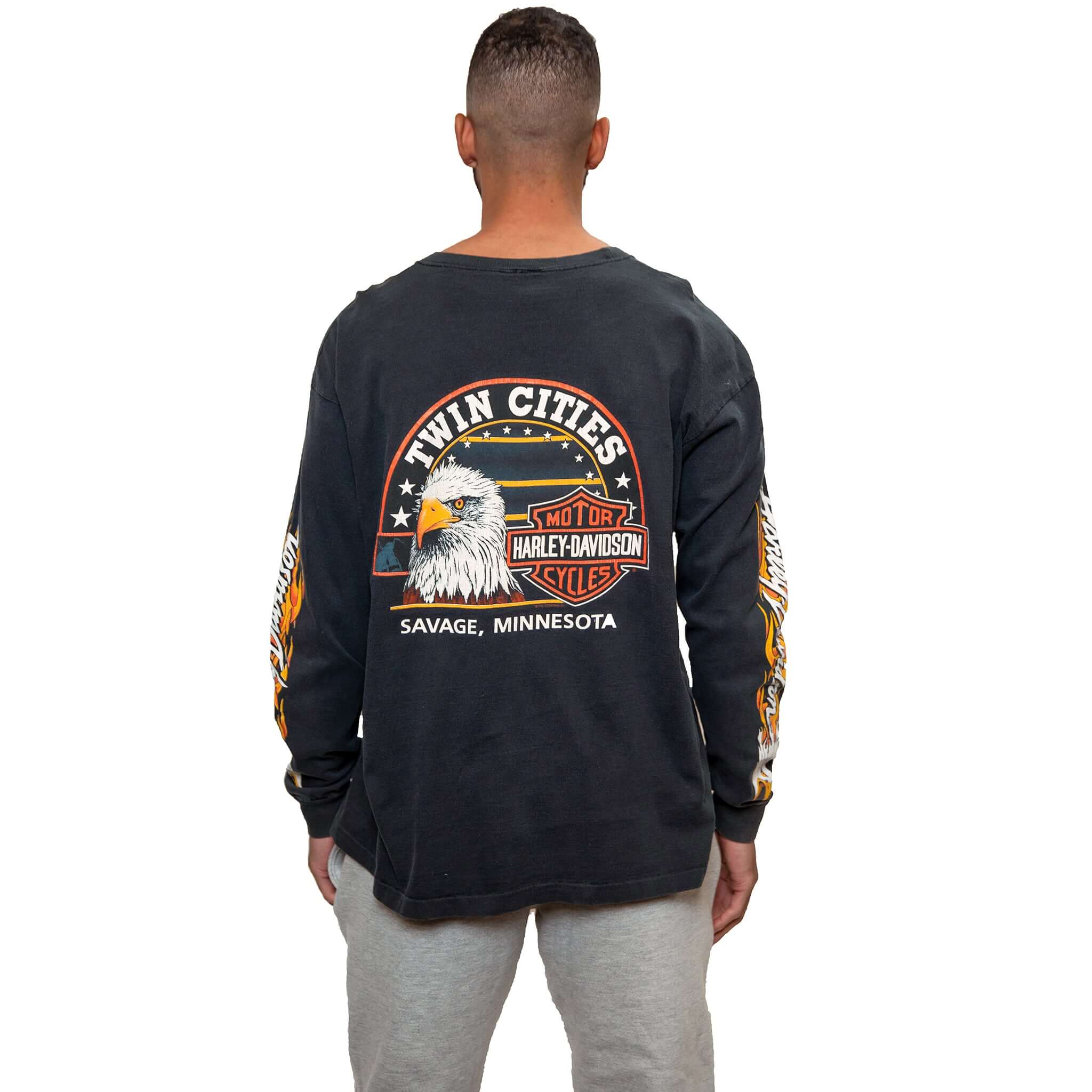 VINTAGE HARLEY DAVIDSON LONG SLEEVES TEE SHIRT 1991 SIZE 2XL MADE IN USA