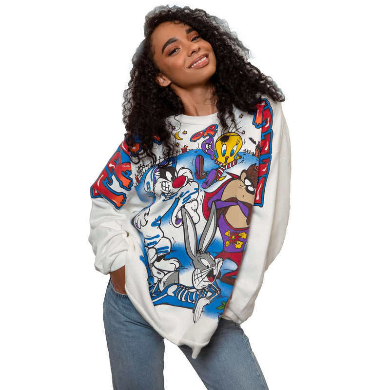 VINTAGE LOONEY TUNES TRICK OR TREAT SWEATSHIRT SIZE 2XL MADE IN USA