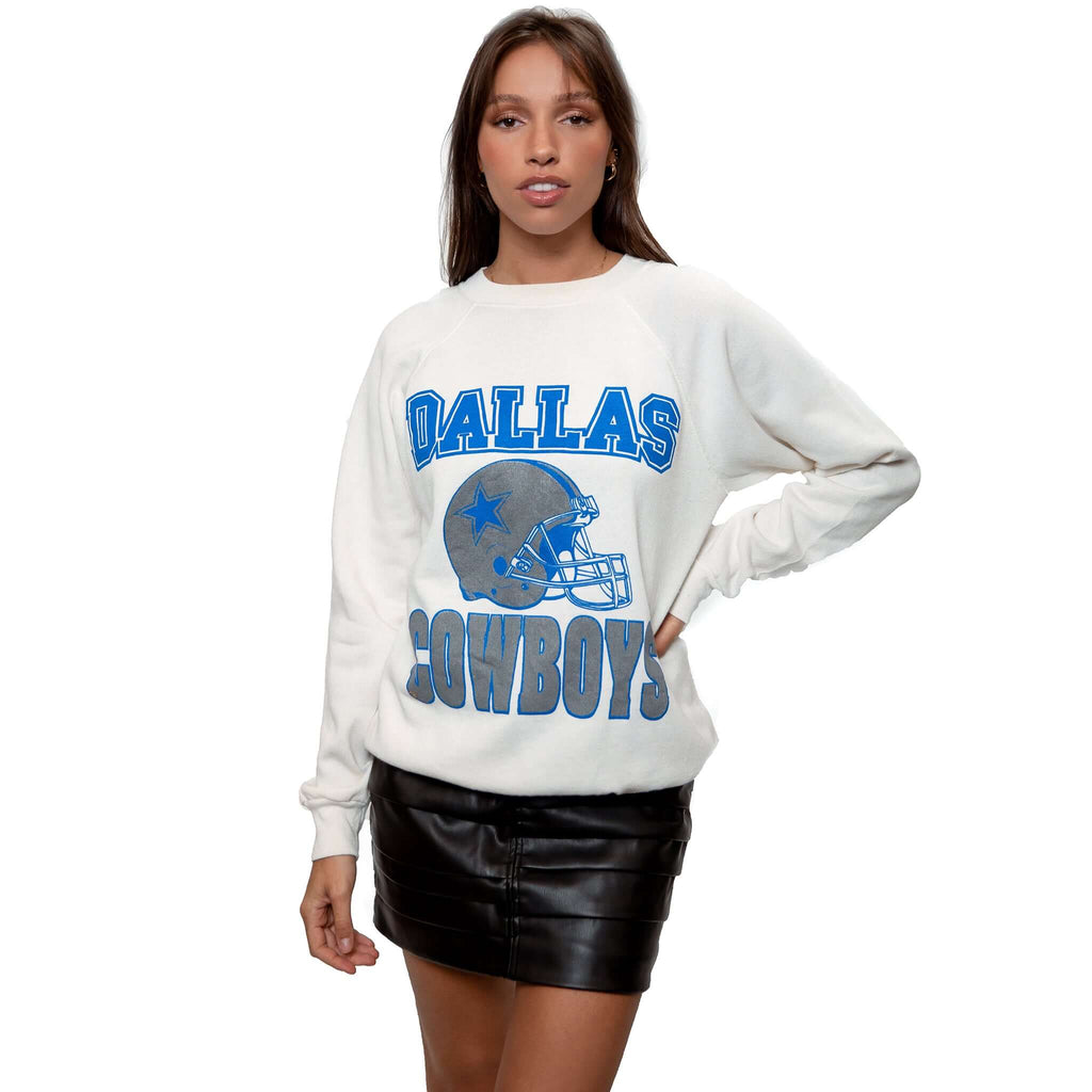 NFL DALLAS COWBOYS RETRO CLASSIC WOMEN'S CREWNECK (EGGSHELL/DODGER BLU –  Pro Standard