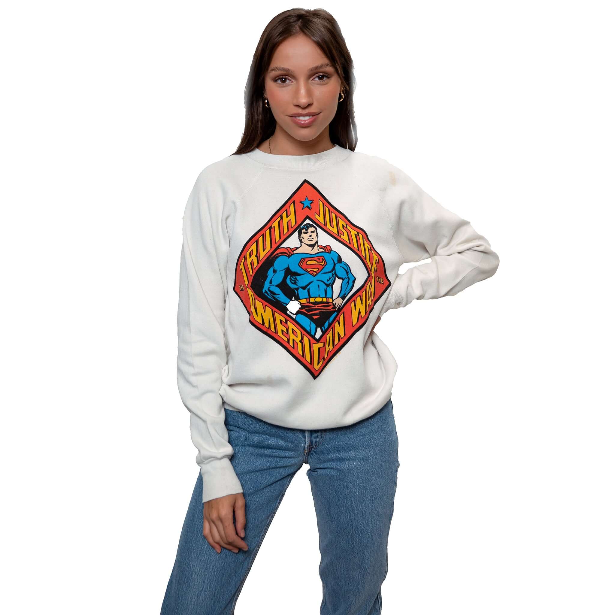 Vintage Superman Truth Justice And The American Way Sweatshirt 1987 Size Large Made In USA.