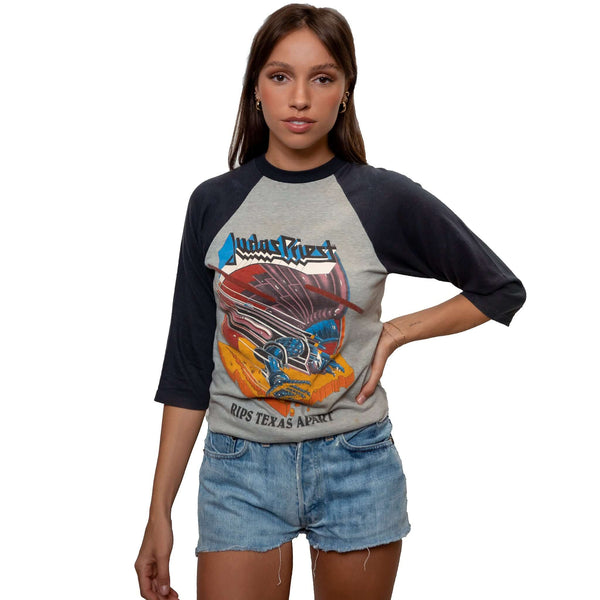 CAMISETA VINTAGE DE JUDAS PRIEST 1982 TALLA PEQUEÑA FABRICADA EN EE. UU.
